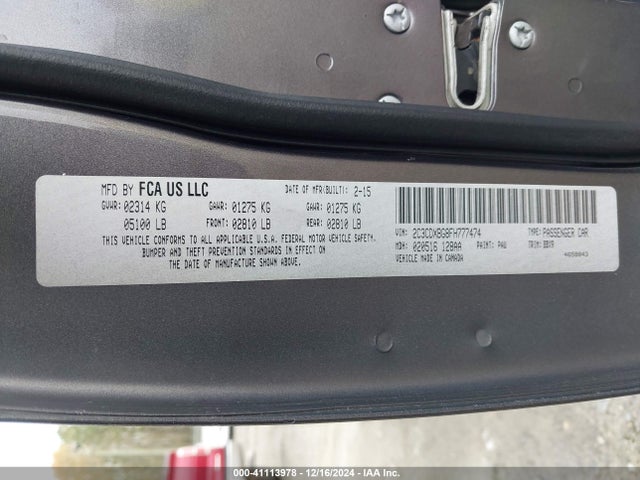 2C3CDXBG8FH777474 Dodge Charger Se