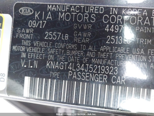KIA Optima Lx 2018 KNAGT4L34J5219323 Image 9