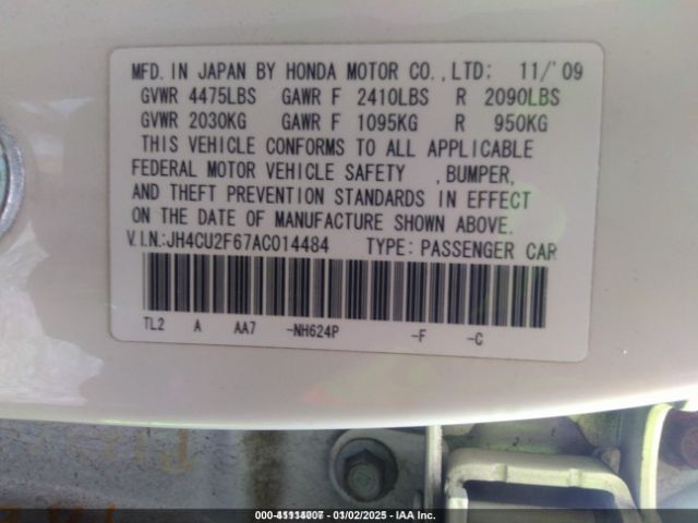 2010 ACURA TSX JH4CU2F67AC014484 Photo 8