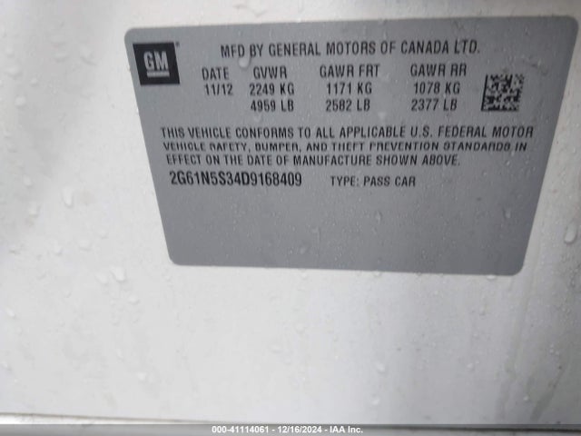 2013 CADILLAC XTS 2G61N5S34D9168409 Photo 8