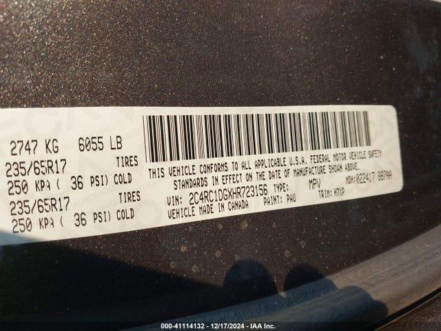2C4RC1DGXHR723156 Chrysler Pacifica Touring