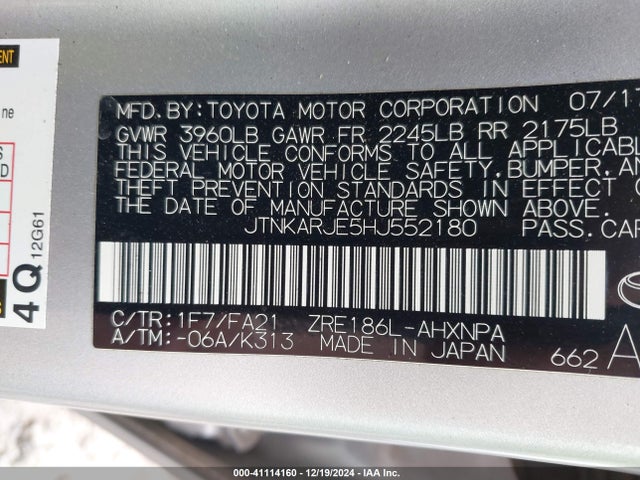 Toyota COROLLA IM 2017 JTNKARJE5HJ552180 Image 9