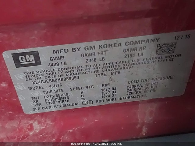 Buick Encore Preferred 2017 KL4CJESB8HB089350 Image 9