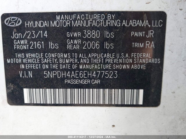 Hyundai ELANTRA SE 2014 5NPDH4AE6EH477523 Image 9