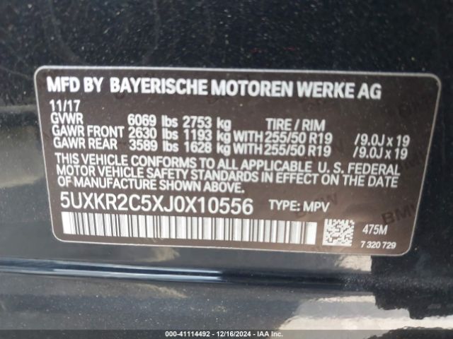 5UXKR2C5XJ0X10556 BMW X5 Sdrive35i