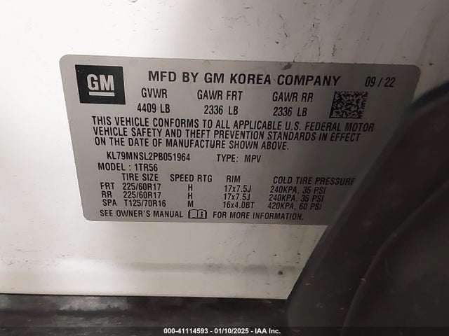 Chevrolet Trailblazer Awd Ls 2023 KL79MNSL2PB051964 Image 9