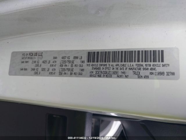 3C6TRVDG0JE110201 RAM Promaster 2500 High Roof 159 Wb