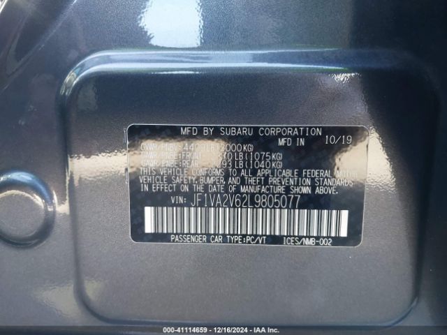 2020 SUBARU WRX STI JF1VA2V62L9805077 Photo 8