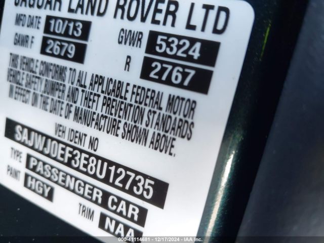 SAJWJ0EF3E8U12735 Jaguar Xf V6 Sc
