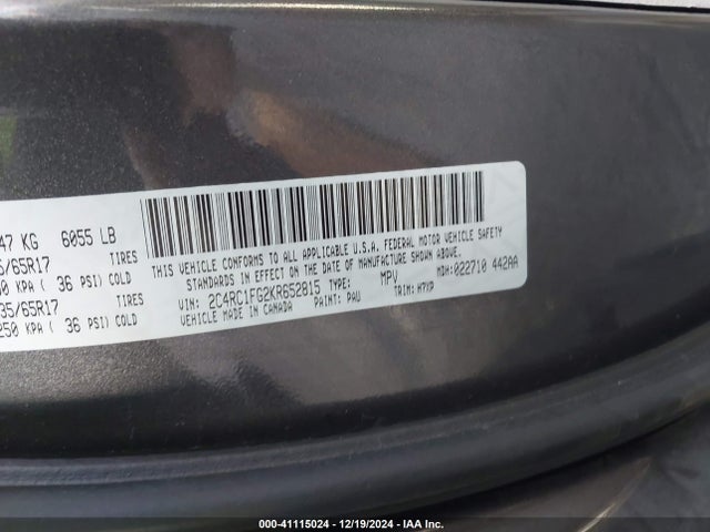 Chrysler Pacifica Touring Plus 2019 2C4RC1FG2KR652815 Image 9