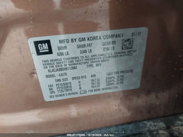 KL4CJASB5HB113984 Buick Encore Preferred