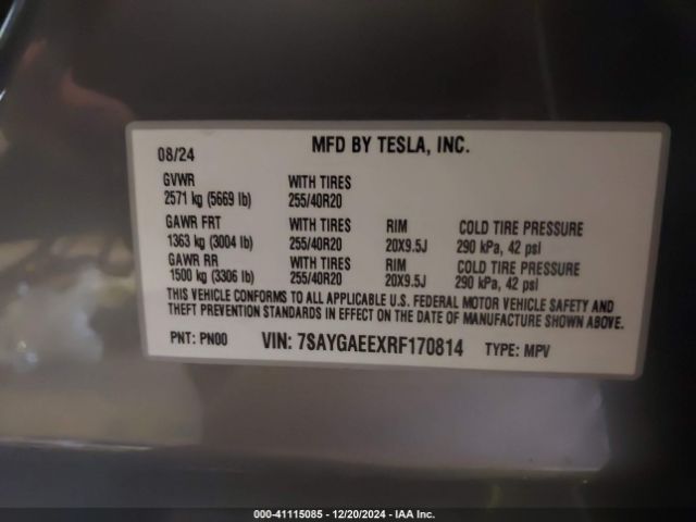 7SAYGAEEXRF170814 Tesla Model Y Long Range Dual Motor All-wheel Drive