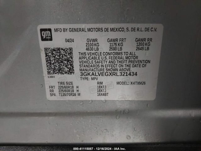 3GKALVEGXRL321434 GMC Terrain Awd Slt