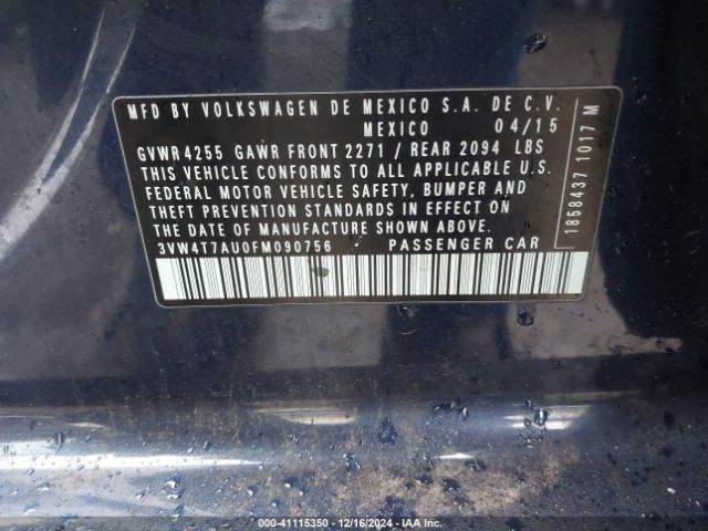 3VW4T7AU0FM090756 Volkswagen Golf Gti 2.0t Se 4-door