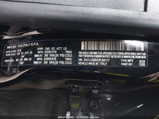 ZACCJABB3JPJ04117 Jeep Renegade Altitude Fwd
