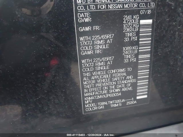 Nissan ROGUE SV 2018 KNMAT2MVXJP613054 Image 9