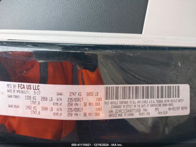 2C4RC1EG4HR771038 Chrysler Pacifica Touring-l Plus