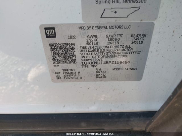 1GKKNUL45PZ156464 GMC lsy