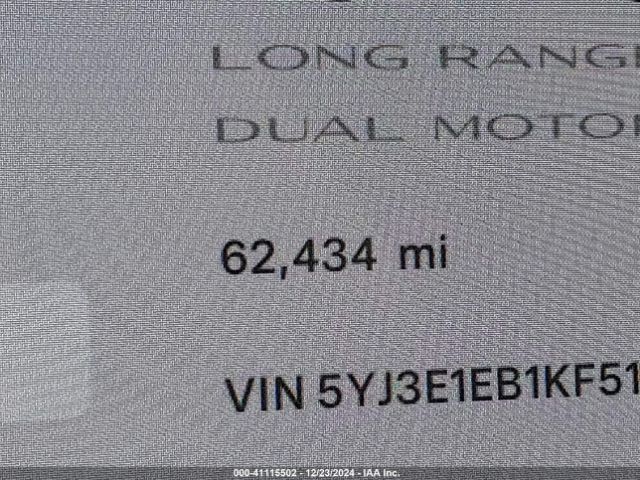 5YJ3E1EB1KF510277 Tesla Model 3 Long Range/performance