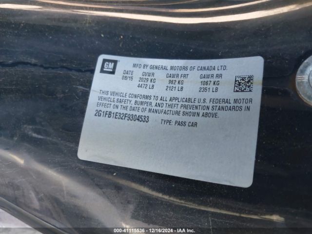 2G1FB1E32F9304533 Chevrolet Camaro 2ls