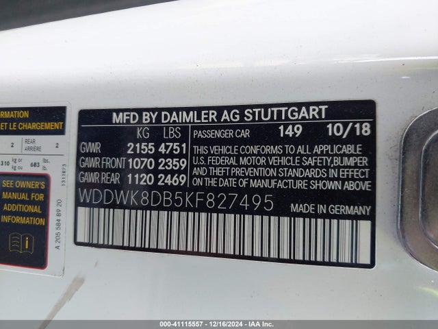 Mercedes-Benz C 300 2019 WDDWK8DB5KF827495 Image 9