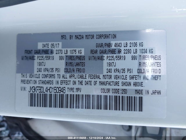 Mazda Cx-5 Grand Touring 2017 JM3KFBDL4H0150946 Image 9