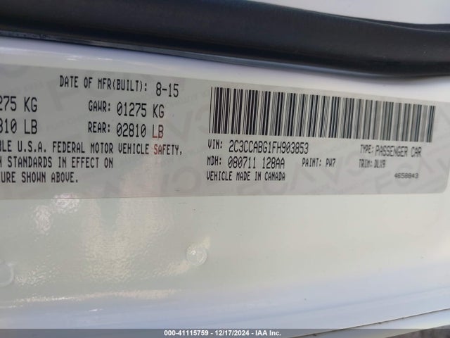 2C3CCABG1FH903853 Chrysler 300 300s