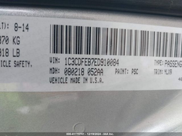 1C3CDFEB7ED910084 Dodge DART GT