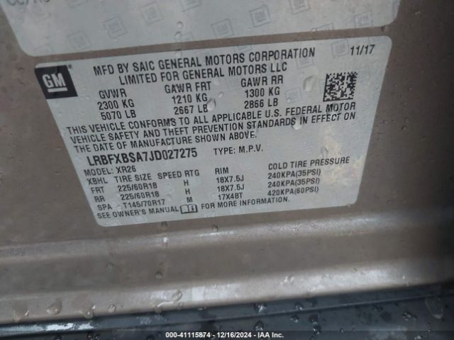 LRBFXBSA7JD027275 Buick Envision Preferred