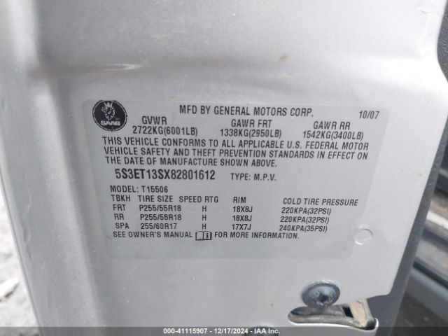 2008 SAAB 9-7X 5S3ET13SX82801612 Photo 8