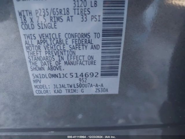 5N1DL0MN1JC514692 Infiniti QX60