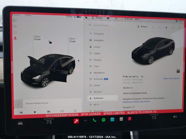 2021 TESLA MODEL Y 5YJYGDEE8MF101028 Photo 6