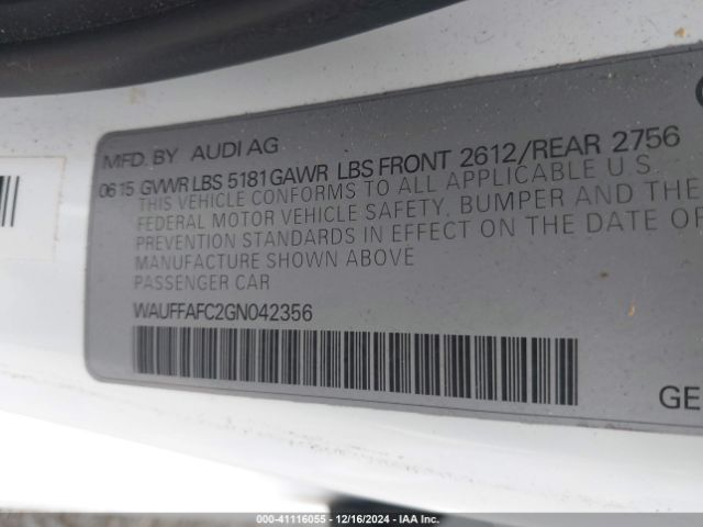 WAUFFAFC2GN042356 Audi A6 2.0t Premium