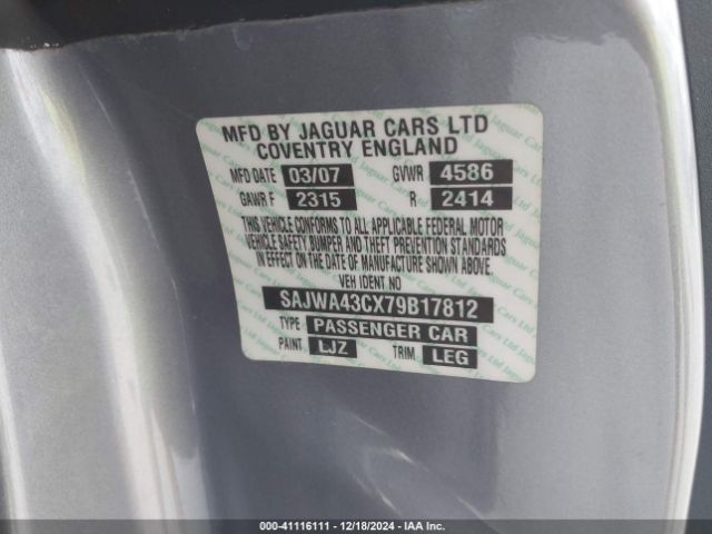2007 JAGUAR XKR SAJWA43CX79B17812 Photo 8