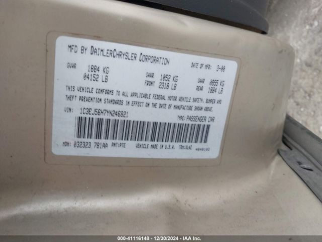 2000 CHRYSLER CIRRUS 1C3EJ56H7YN246821 Photo 8