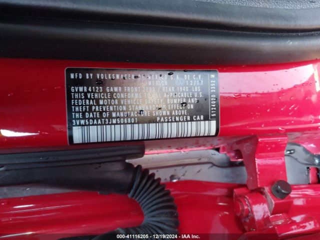 3VW5DAAT3JM506801 Volkswagen Beetle 2.0t Coast/2.0t S/2.0t Se