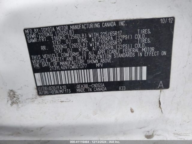 2012 TOYOTA RAV4 EV 2T3YL4DV7CW001377 Photo 8