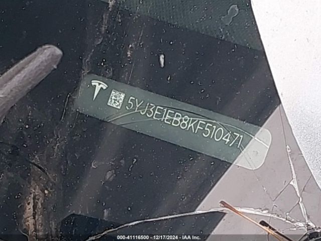5YJ3E1EB8KF510471 Tesla Model 3 Long Range/performance