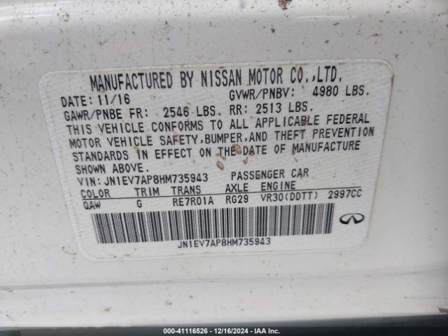 JN1EV7AP8HM735943 Infiniti Q50 3.0t Premium