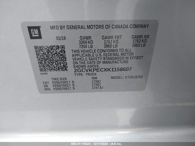 Chevrolet Silverado 1500 Ld Lt 2019 2GCVKPECXK1158607 Image 9