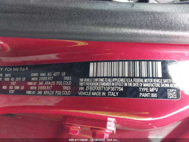 ZFBCFXBT1GP367764 Fiat 500x Easy