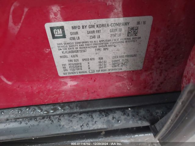 KL4CJASB4GB732347 Buick Encore