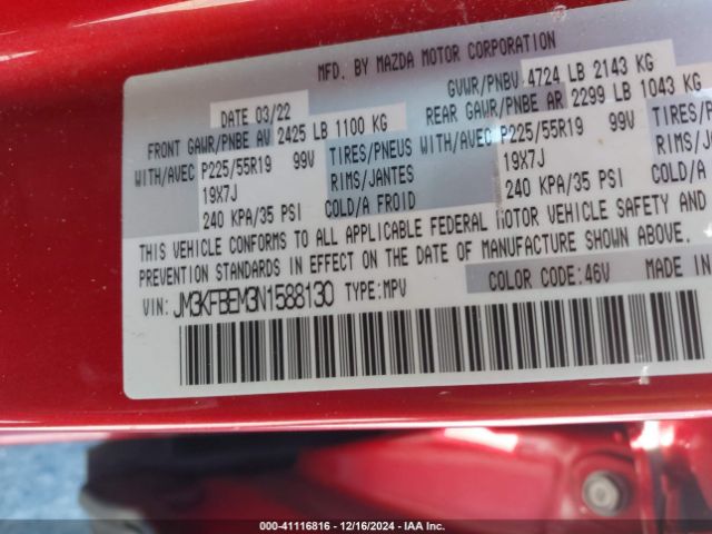 2022 MAZDA CX-5 JM3KFBEM3N1588130 Photo 8