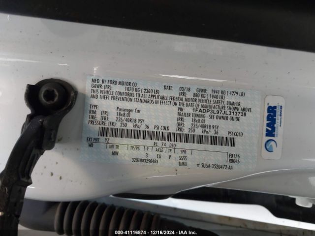 1FADP3L97JL313738 Ford FOCUS ST