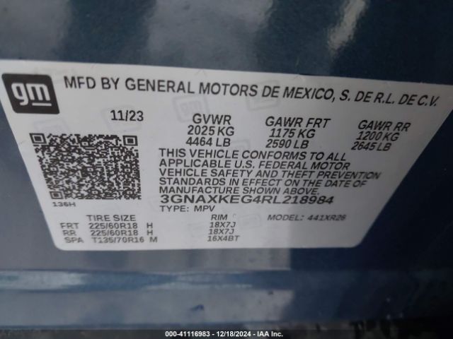 3GNAXKEG4RL218984 Chevrolet Equinox Fwd Lt