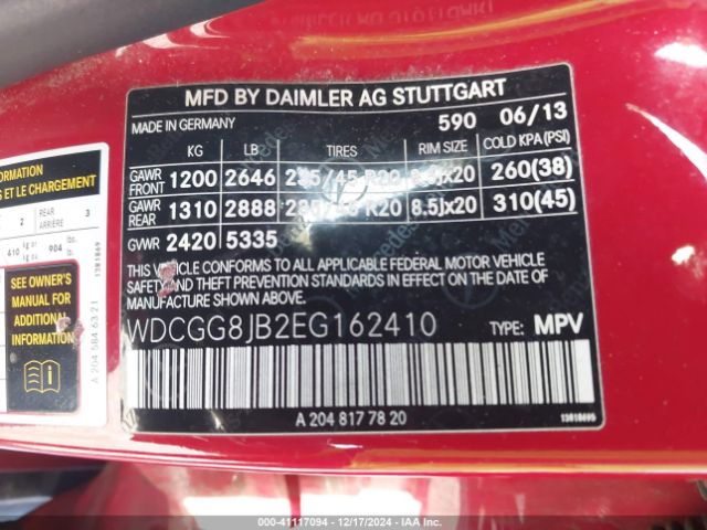 WDCGG8JB2EG162410 Mercedes-Benz Glk 350 4matic