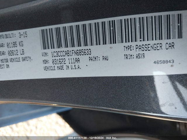 Chrysler 200 Limited 2015 1C3CCCAB1FN685633 Image 9