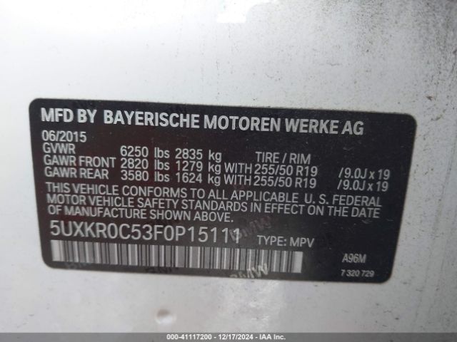 5UXKR0C53F0P15111 BMW X5 Xdrive35i