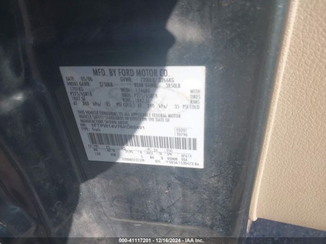2006 FORD F-150 1FTPW14V76KD65491 Photo 8
