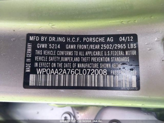 2012 PORSCHE PANAMERA WP0AA2A76CL072008 Photo 8